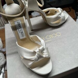 Jimmy Choo Rosie 120 Knotted  Ivory
